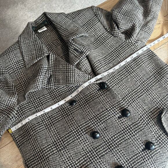 Harve Benard Vintage Wool Glen Plaid Double Breasted Belted Long Coat 10 - Picture 11 of 15